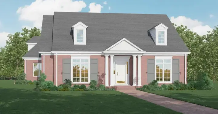 Southern Colonial house plans 6-1207 - front exterior, 2,788 sq ft, 3 bed, 2 bath house plans | Monster House Plans
