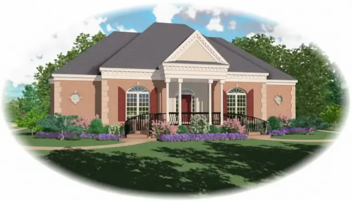 Southern house plans 6-1212 - front exterior, 2,753 sq ft, 3 bed, 2 bath house plans | Monster House Plans