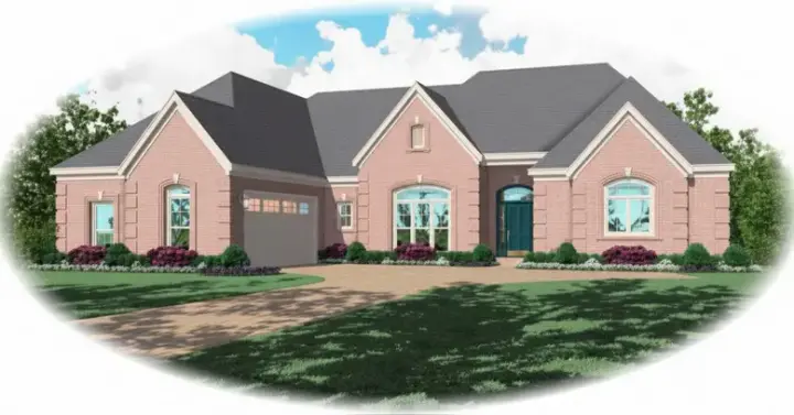 European house plans 6-1215 - front exterior, 3,271 sq ft, 3 bed, 3 bath house plans | Monster House Plans