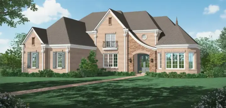 French Country house plans 6-1217 - front exterior, 4,363 sq ft, 4 bed, 4 bath house plans | Monster House Plans