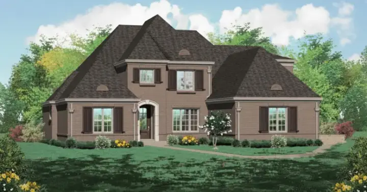 Traditional house plans 6-1233 - front exterior, 4,886 sq ft, 5 bed, 4 bath house plans | Monster House Plans