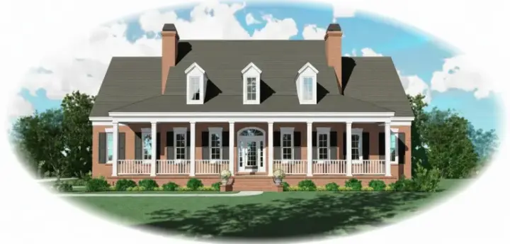 Country house plans 6-1237 - front exterior, 4,666 sq ft, 4 bed, 4 bath house plans | Monster House Plans