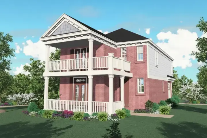 Southern house plans 6-124 - front exterior, 1,688 sq ft, 3 bed, 2 bath house plans | Monster House Plans