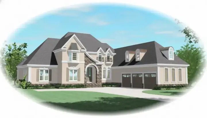 French Country house plans 6-1244 - front exterior, 4,042 sq ft, 3 bed, 3 bath house plans | Monster House Plans