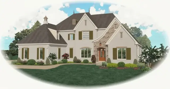 French Country house plans 6-1247 - front exterior, 4,871 sq ft, 4 bed, 4 bath house plans | Monster House Plans