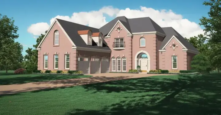 European house plans 6-1259 - front exterior, 4,892 sq ft, 3 bed, 4 bath house plans | Monster House Plans
