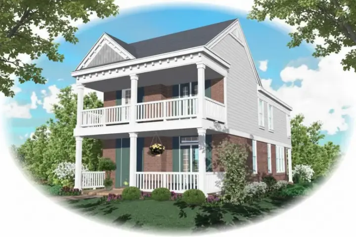 Southern house plans 6-128 - front exterior, 1,998 sq ft, 4 bed, 2 bath house plans | Monster House Plans