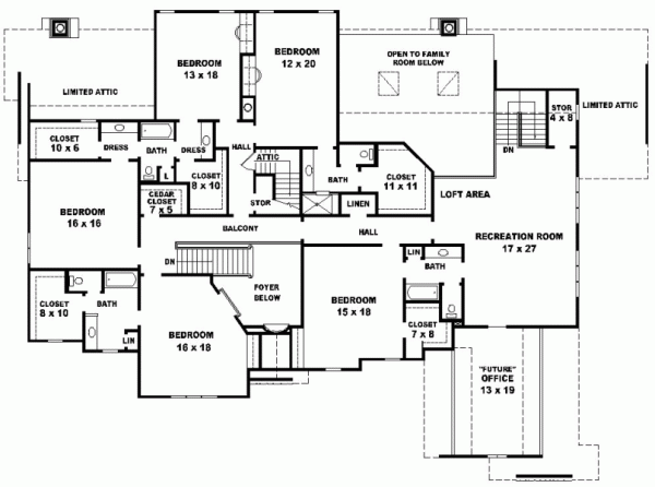 Tudor House Plan 6 Bedrooms 6 Bath 6758 Sq Ft Plan 6 1291