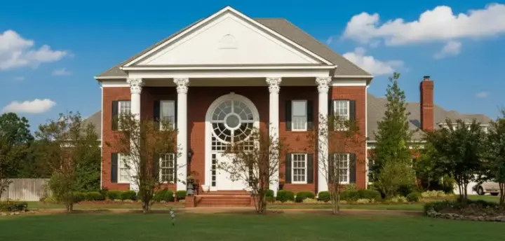 Georgian house plans 6-1293 - front exterior, 6,678 sq ft, 4 bed, 4 bath house plans | Monster House Plans