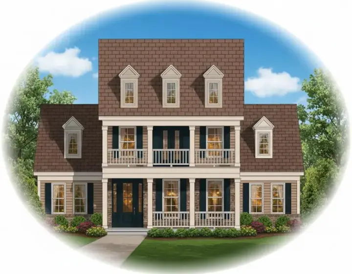 Southern house plans 6-1308 - front exterior, 2,535 sq ft, 3 bed, 2 bath house plans | Monster House Plans