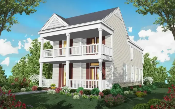 Southern house plans 6-131 - front exterior, 1,855 sq ft, 3 bed, 2 bath house plans | Monster House Plans