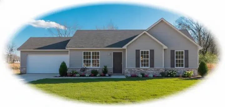 Ranch house plans 6-1322 - front exterior, 1,247 sq ft, 3 bed, 2 bath house plans | Monster House Plans