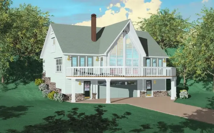 Contemporary house plans 6-1331 - front exterior, 1,847 sq ft, 3 bed, 3 bath house plans | Monster House Plans