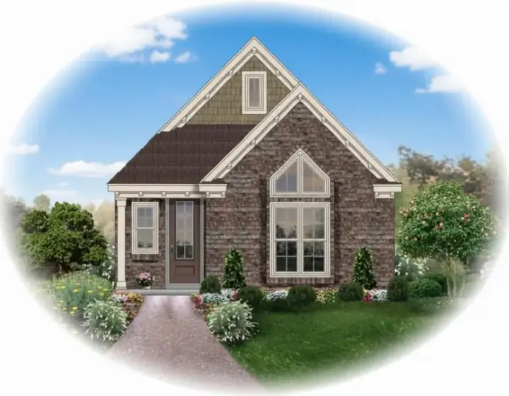 Traditional house plans 6-1338 - front exterior, 1,305 sq ft, 3 bed, 2 bath house plans | Monster House Plans