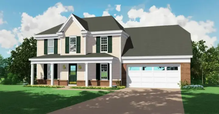 Traditional house plans 6-134 - front exterior, 1,887 sq ft, 3 bed, 2 bath house plans | Monster House Plans