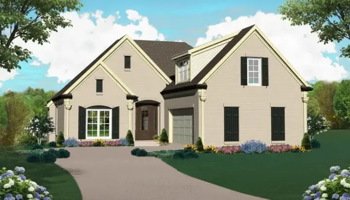 European house plans 6-1359 - front exterior, 2,399 sq ft, 3 bed, 2 bath house plans | Monster House Plans