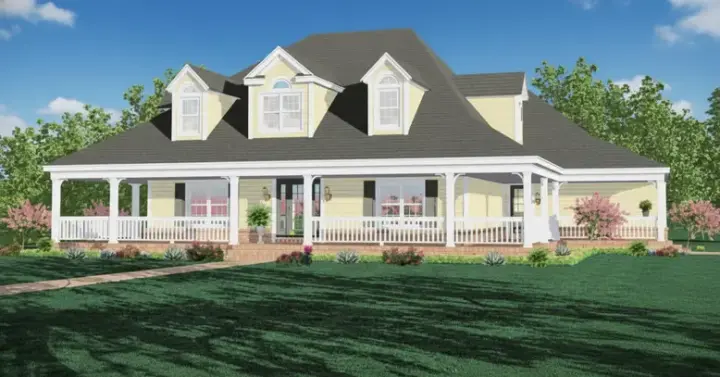 Southern house plans 6-1394 - front exterior, 3,014 sq ft, 3 bed, 3 bath house plans | Monster House Plans