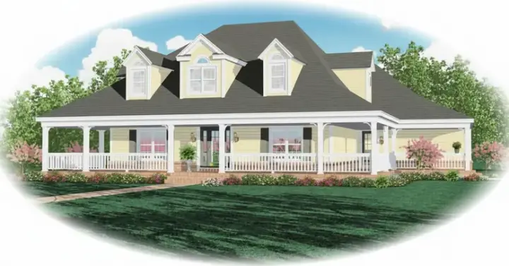 Southern house plans 6-1396 - front exterior, 3,491 sq ft, 4 bed, 3 bath house plans | Monster House Plans