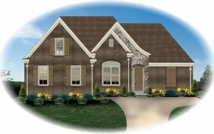 French Country house plans 6-1405 - front exterior, 1,670 sq ft, 3 bed, 2 bath house plans | Monster House Plans