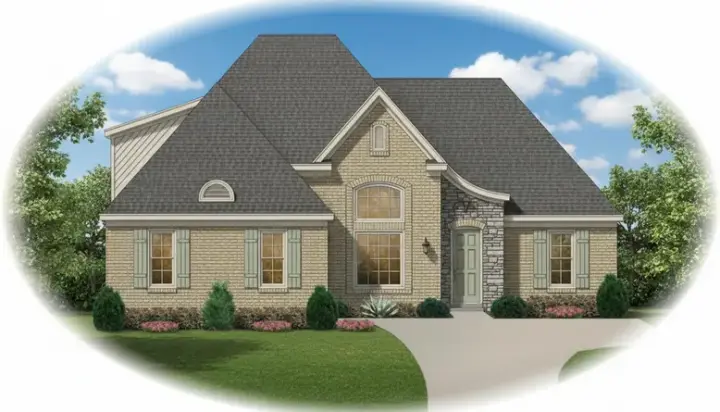 French Country house plans 6-1417 - front exterior, 2,088 sq ft, 3 bed, 2 bath house plans | Monster House Plans
