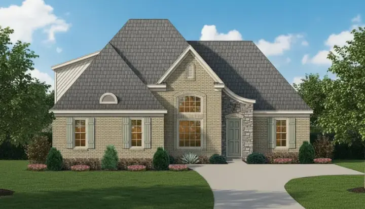French Country house plans 6-1418 - front exterior, 1,827 sq ft, 3 bed, 2 bath house plans | Monster House Plans