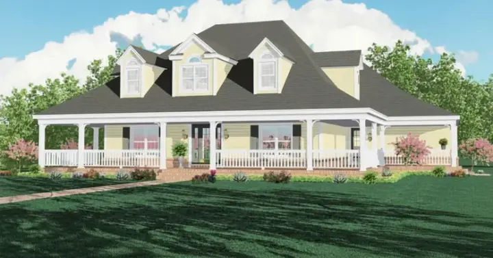 Country house plans 6-1429 - front exterior, 3,257 sq ft, 3 bed, 3 bath house plans | Monster House Plans