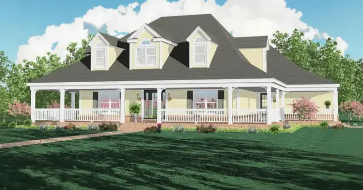 Country house plans 6-1431 - front exterior, 3,734 sq ft, 4 bed, 3 bath house plans | Monster House Plans