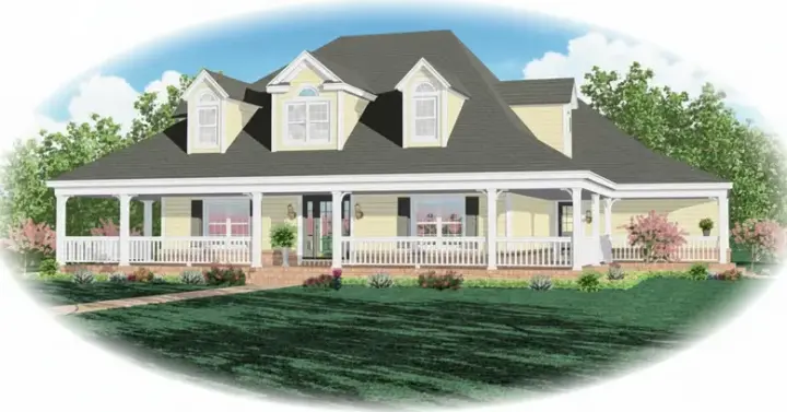Country house plans 6-1432 - front exterior, 2,755 sq ft, 3 bed, 2 bath house plans | Monster House Plans