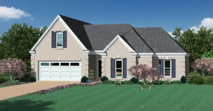 European house plans 6-1437 - front exterior, 1,940 sq ft, 3 bed, 2 bath house plans | Monster House Plans