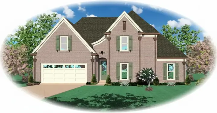 French Country house plans 6-1438 - front exterior, 2,223 sq ft, 4 bed, 3 bath house plans | Monster House Plans