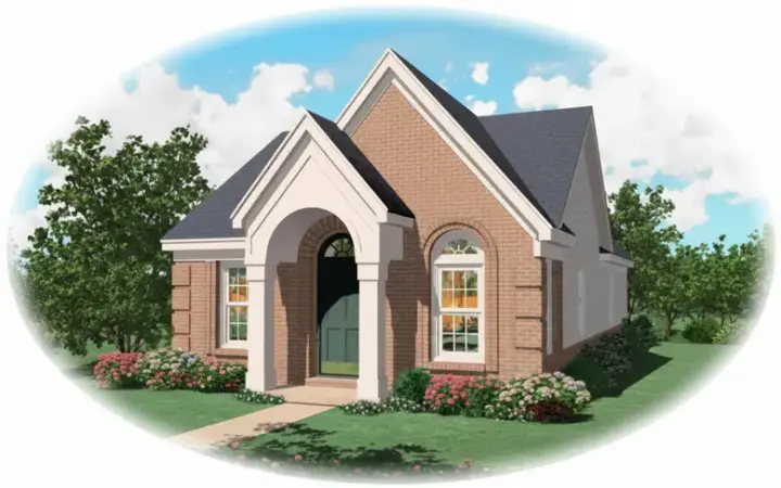 Traditional house plans 6-144 - front exterior, 1,185 sq ft, 3 bed, 2 bath house plans | Monster House Plans