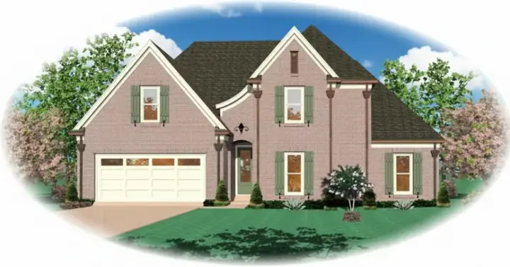French Country house plans 6-1440 - front exterior, 2,498 sq ft, 4 bed, 3 bath house plans | Monster House Plans