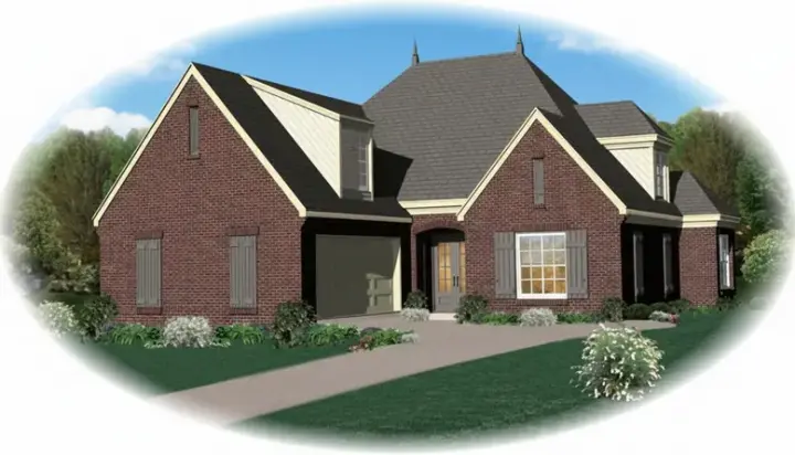 French Country house plans 6-1443 - front exterior, 3,141 sq ft, 4 bed, 3 bath house plans | Monster House Plans
