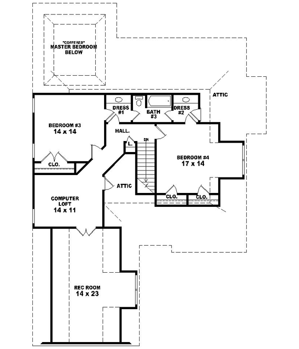 Upper/Second Floor Plan: 6-1443