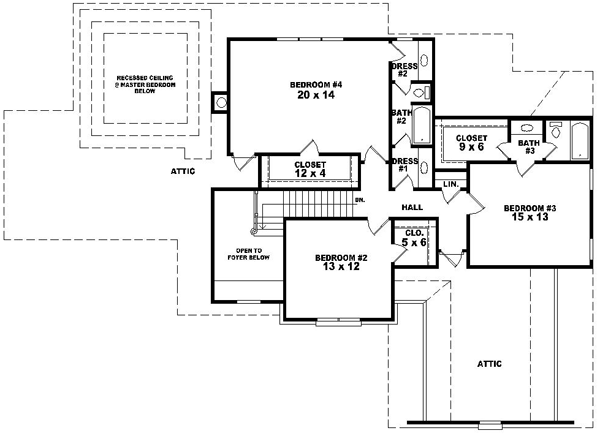 Upper/Second Floor Plan: 6-1454