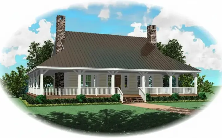 Country house plans 6-1459 - front exterior, 3,126 sq ft, 3 bed, 2 bath house plans | Monster House Plans