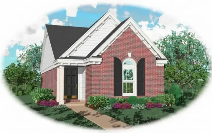 Traditional house plans 6-146 - front exterior, 1,162 sq ft, 2 bed, 2 bath house plans | Monster House Plans