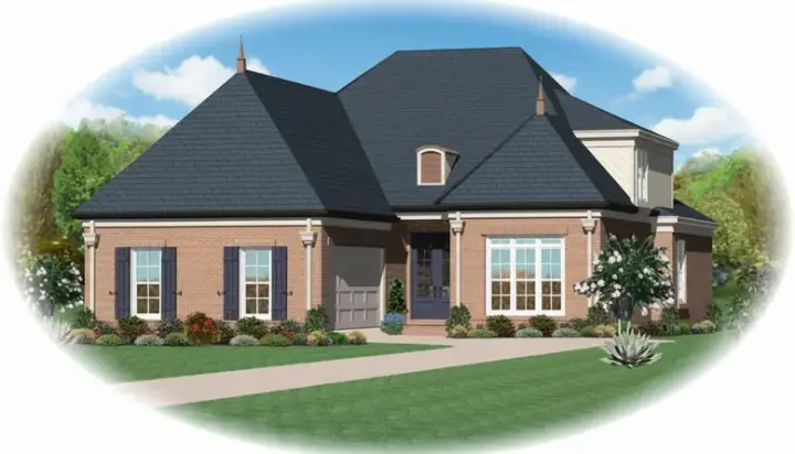 French Country house plans 6-1462 - front exterior, 3,079 sq ft, 4 bed, 3 bath house plans | Monster House Plans