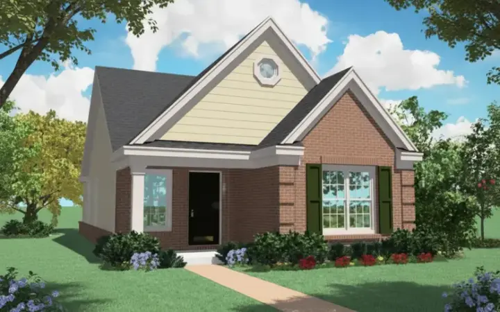 Traditional house plans 6-147 - front exterior, 1,163 sq ft, 2 bed, 2 bath house plans | Monster House Plans