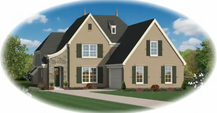 French Country house plans 6-1481 - front exterior, 2,828 sq ft, 4 bed, 3 bath house plans | Monster House Plans