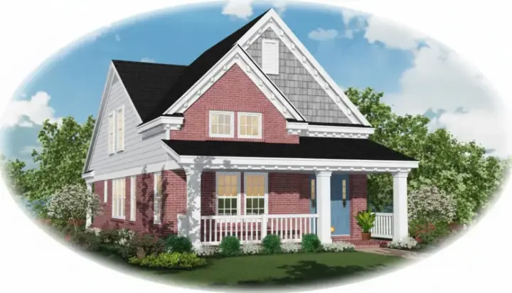 Country house plans 6-149 - front exterior, 1,547 sq ft, 3 bed, 2 bath house plans | Monster House Plans