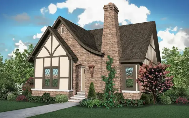 Tudor house plans 6-1492 - front exterior, 2,870 sq ft, 3 bed, 2 bath house plans | Monster House Plans