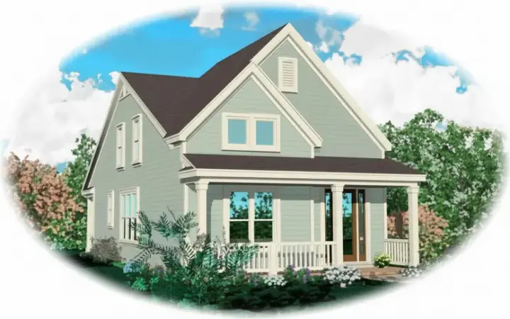 Traditional house plans 6-150 - front exterior, 1,598 sq ft, 3 bed, 2 bath house plans | Monster House Plans