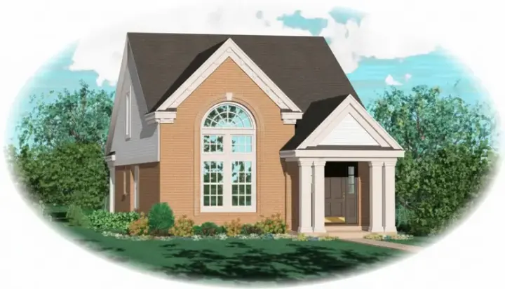 Traditional house plans 6-151 - front exterior, 1,547 sq ft, 3 bed, 2 bath house plans | Monster House Plans
