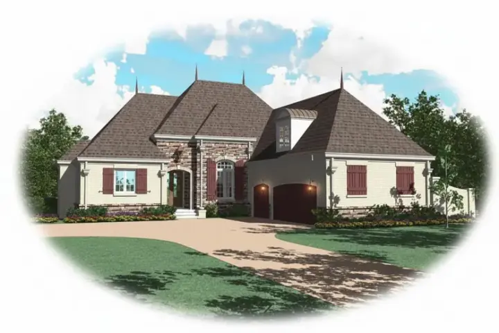 French Country house plans 6-1514 - front exterior, 3,747 sq ft, 3 bed, 4 bath house plans | Monster House Plans