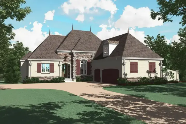 French Country house plans 6-1516 - front exterior, 3,268 sq ft, 3 bed, 4 bath house plans | Monster House Plans