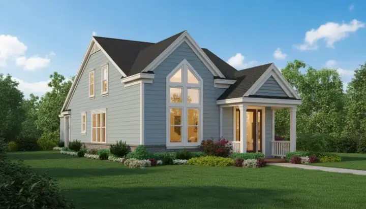 Traditional house plans 6-152 - front exterior, 1,539 sq ft, 3 bed, 2 bath house plans | Monster House Plans