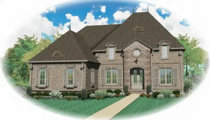 French Country house plans 6-1525 - front exterior, 4,068 sq ft, 5 bed, 4 bath house plans | Monster House Plans