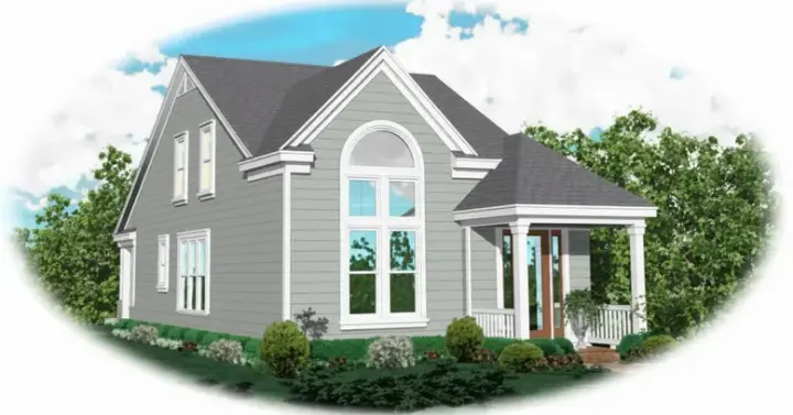 Traditional house plans 6-153 - front exterior, 1,539 sq ft, 3 bed, 2 bath house plans | Monster House Plans