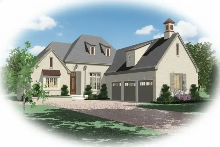French Country house plans 6-1535 - front exterior, 3,587 sq ft, 3 bed, 3 bath house plans | Monster House Plans
